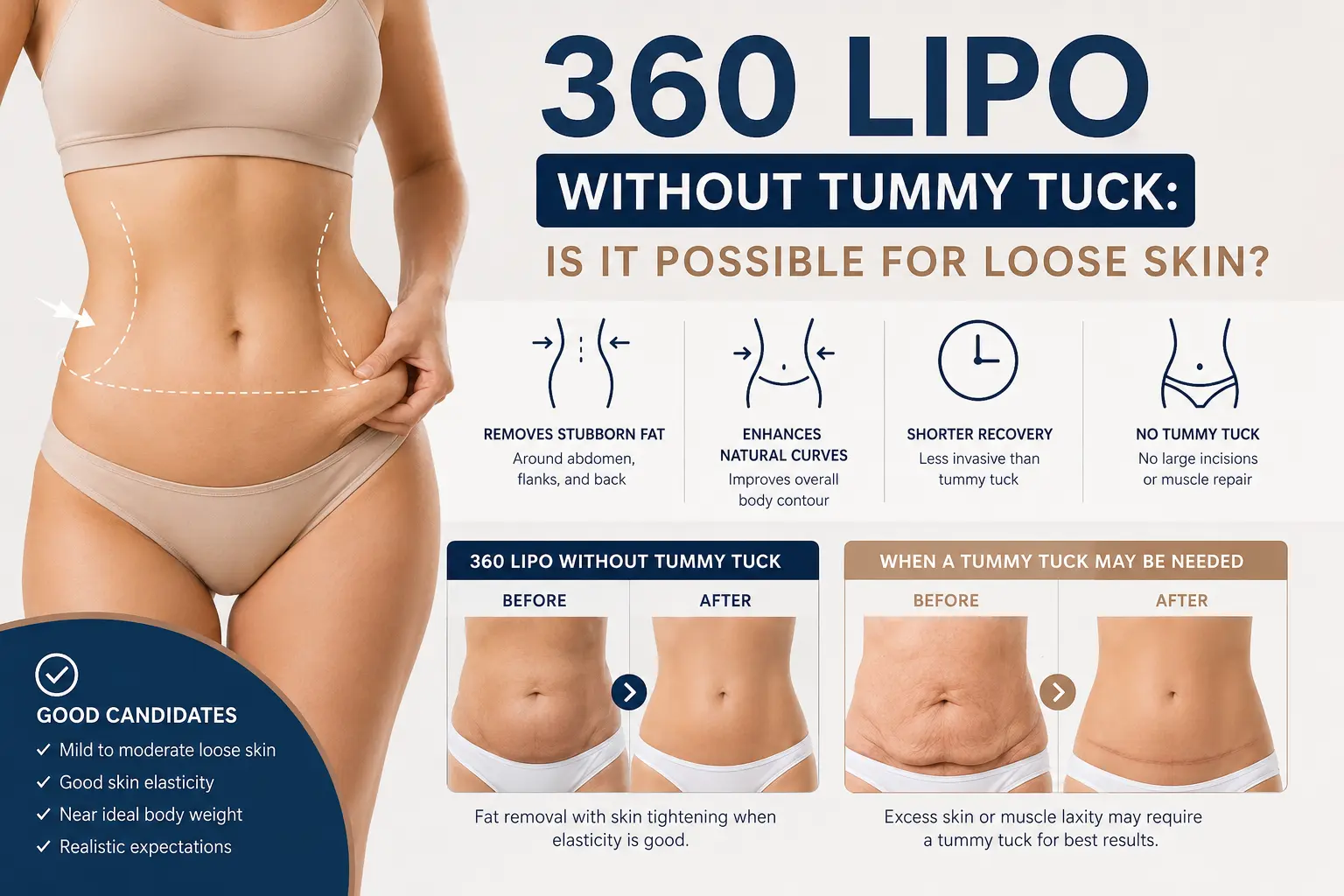 360 Lipo Without Tummy Tuck: Is It Possible for Loose Skin?